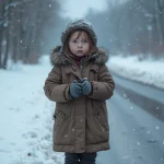 Одинокая девочка на обочине… ❄️