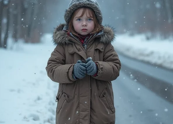Одинокая девочка на обочине… ❄️