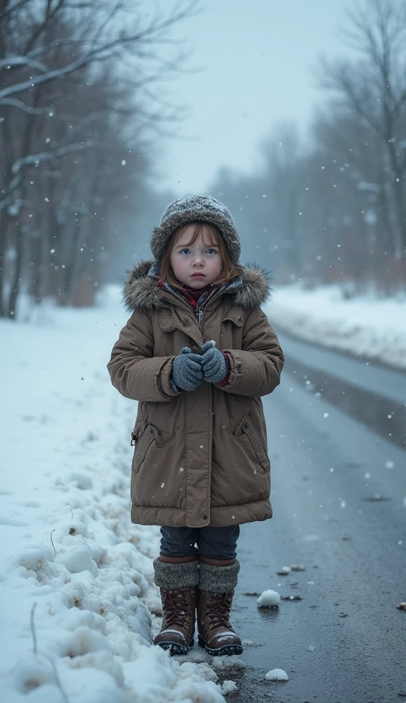 Одинокая девочка на обочине… ❄️